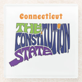 Connecticut Nickname Word Art Glasuntersetzer