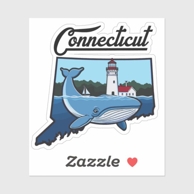 Connecticut-Ozean Aufkleber (Blatt)