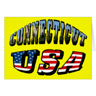 Connecticut Picture and USA Flag Text