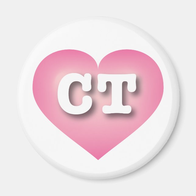 Connecticut Pink Fade Heart - I Liebe CT Magnet (Vorne)