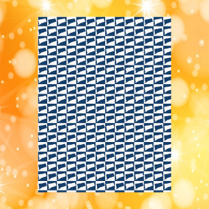 Connecticut Pop-Art-Muster Blau Weiß Postkarte