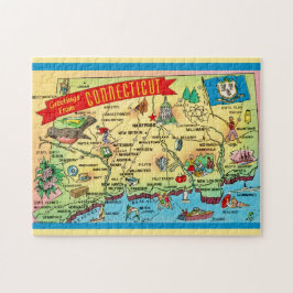 Connecticut Postcard Map 11x14 Puzzle