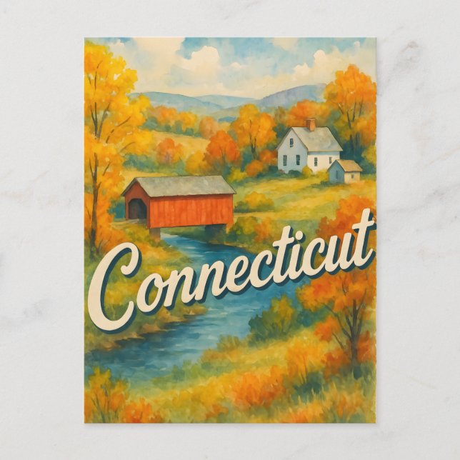 Connecticut Postkarte (Vorderseite)