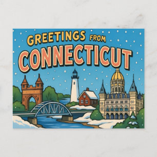 CONNECTICUT Postkarte