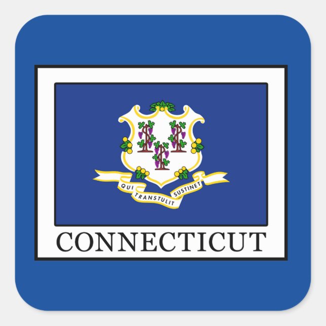 Connecticut Quadratischer Aufkleber (Vorderseite)