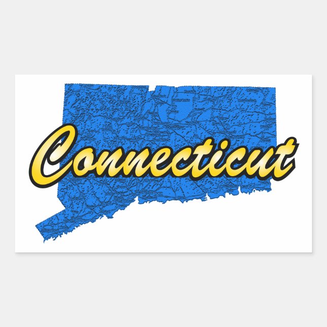 Connecticut Rechteckiger Aufkleber (Vorderseite)