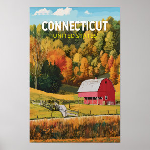 Connecticut Reise Kunst Vintage Poster