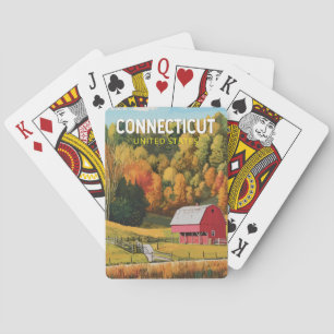 Connecticut Reise Kunst Vintage Spielkarten