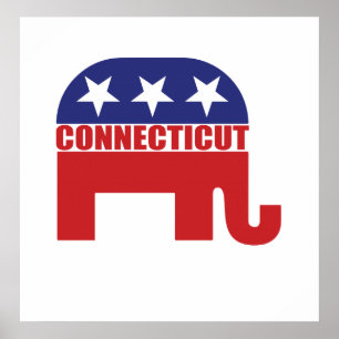 Connecticut-Republikaner-Elefant Poster