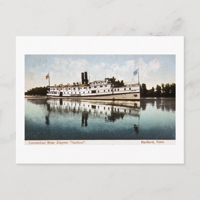 Connecticut River Steamer "Hartford" Postkarte (Vorderseite)