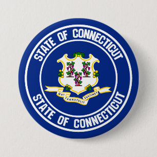 Connecticut Round-Emblem Button