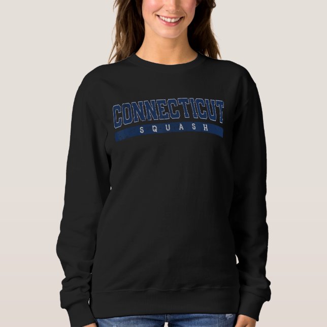 Connecticut Squash Varsity Blue Vintage Text Sweatshirt (Vorderseite)