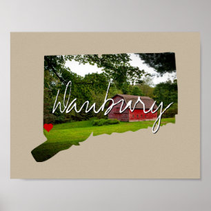 Connecticut Staat Foto und Ortsname Poster