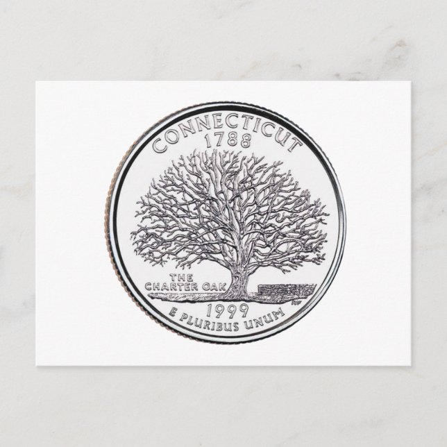 Connecticut Staat Quarter Postkarte (Vorderseite)