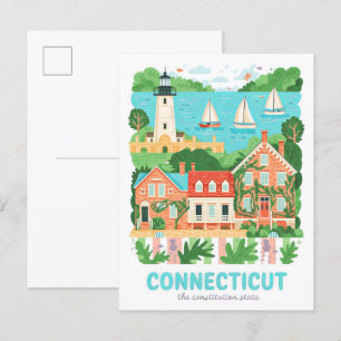 Connecticut Staat USA Travel Postkarte