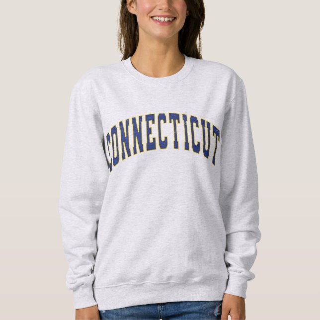 Connecticut Staat Vintag Uni Style Sweatshirt (Vorderseite)