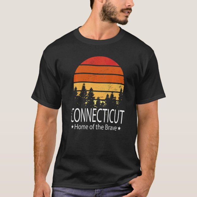 Connecticut Staat Zuhause des Brave Connecticut T-Shirt (Vorderseite)