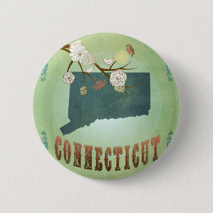 Connecticut-Staats-Karte - Grün Button