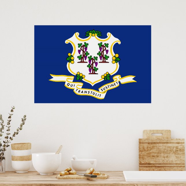 Connecticut Staatsflagge Poster (Küche)