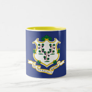 Connecticut Staatsflagge Zweifarbige Tasse