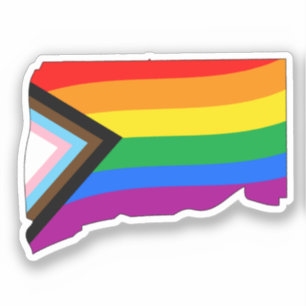 Connecticut State Pride LGBTQ Progress Pride Aufkleber