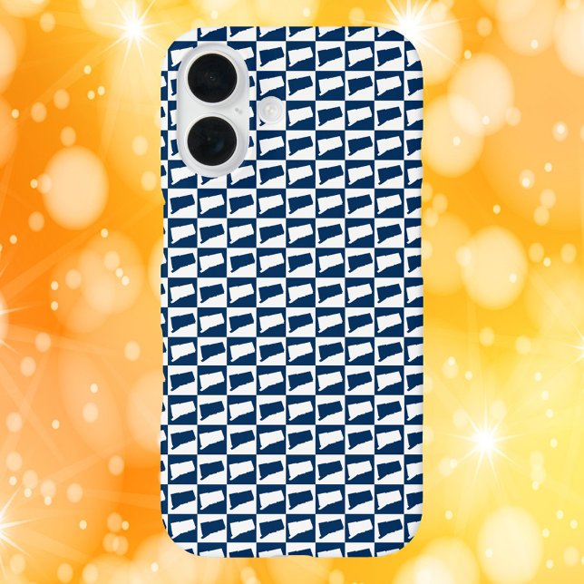 Connecticut State Silhouette Pattern Blue White Case-Mate iPhone Hülle (Von Creator hochgeladen)