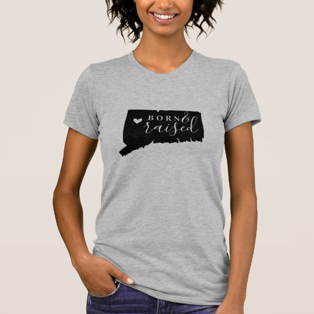 Connecticut-T-Shirt für Geborene und erhöhte Staat T-Shirt (Vorderseite)