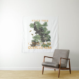 Connecticut-Territoriumsbaum Die Charter-Eiche Wandteppich