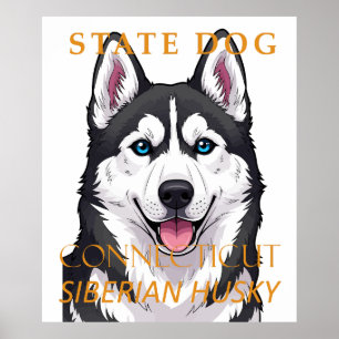Connecticut Territory Dog Siberian Husky Poster