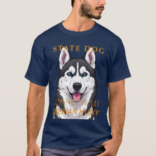 Connecticut Territory Hund Sibirischer Husky T-Shirt