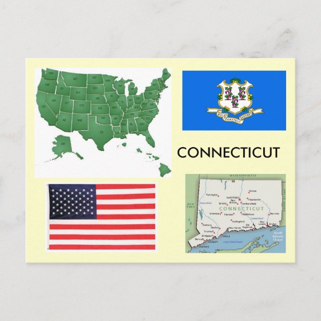 Connecticut, USA Postkarte (Vorderseite)