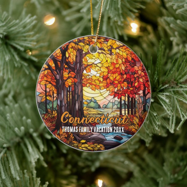 Connecticut Vacation Souvenir Keramik Ornament (Baum)