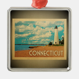 Connecticut-Verzierungs-Vintage Reise Ornament Aus Metall