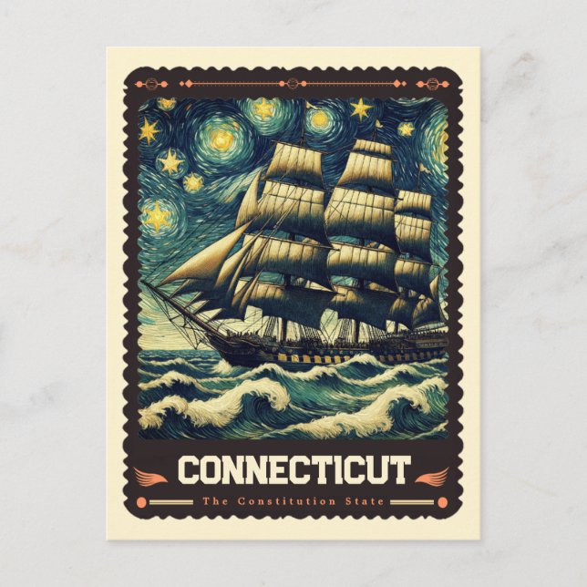 Connecticut | Vincent Van Gogh Inspiriert Postkarte (Vorderseite)