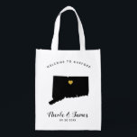 Connecticut Wedding Welcome Bag, Black & Gold Tasc Wiederverwendbare Einkaufstasche<br><div class="desc">Füllen Sie diese Begrüßungstasche mit Lieblingsgerichten für Ihre Gäste aus,  wenn sie in Connecticut ankommen!</div>