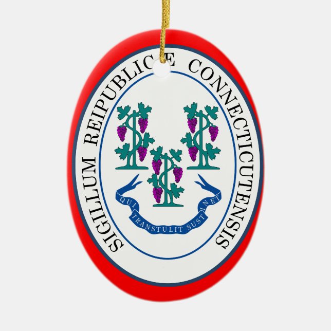 Connecticut Weihnachtsschmuck* Keramikornament (Vorne)