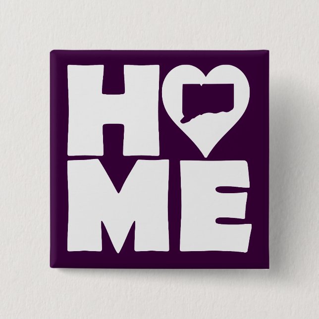 Connecticut Zuhause Heart Staat Button Abzeichen B (Vorderseite)