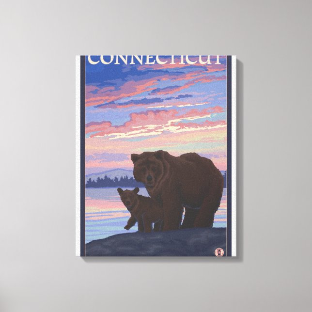 ConnecticutBear und Cub Leinwanddruck (Vorderseite)