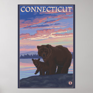 ConnecticutBear und Cub Poster