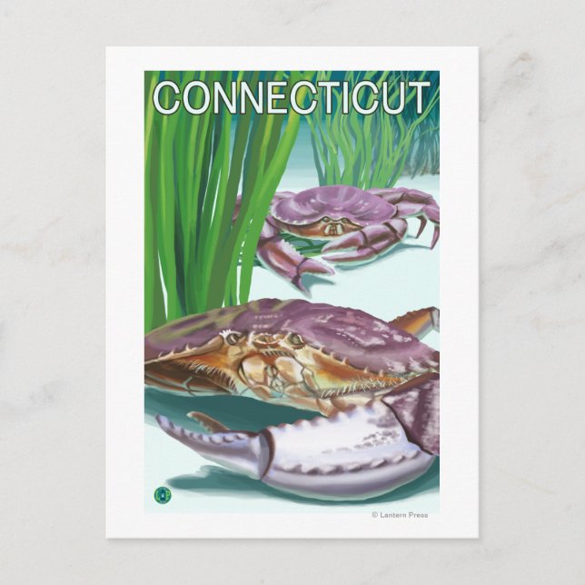 ConnecticutCrab und Fisherman Postkarte (Vorderseite)