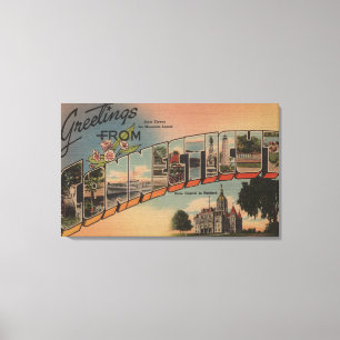 ConnecticutLarge Buchstabe ScenesConnecticut Leinwanddruck