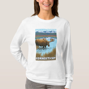 ConnecticutMoose, das im See trinkt T-Shirt