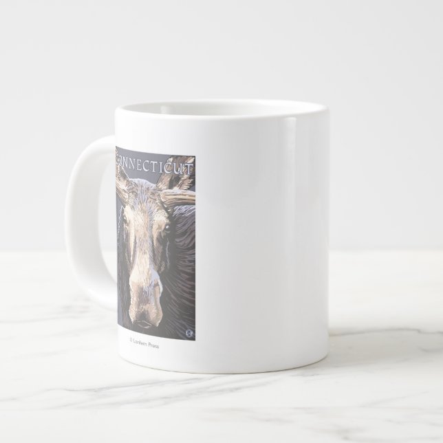 ConnecticutMoose herauf nahes Jumbo-Tasse (Vorderseite Links)