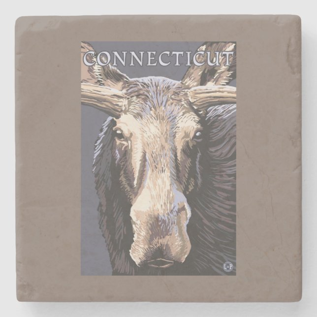 ConnecticutMoose herauf nahes Steinuntersetzer (Vorderseite)