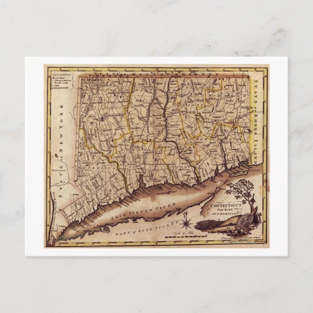 ConnecticutPanoramablick Karte Connecticut 2 (Vorderseite)