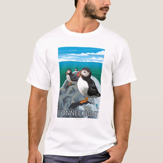 ConnecticutPuffins Szene T-Shirt (Vorderseite)