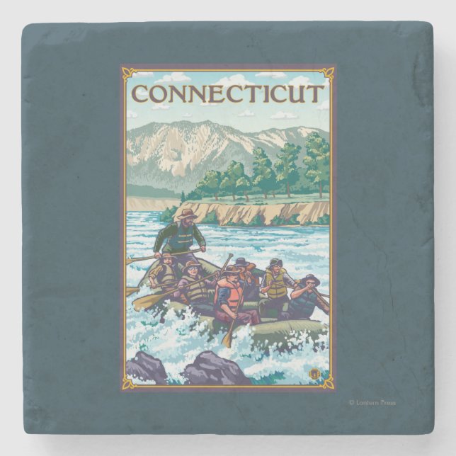 ConnecticutRiver, das Szene flößt Steinuntersetzer (Vorderseite)