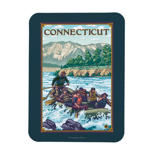 ConnecticutRiver-Rafting-Szene Magnet (Vertikal)