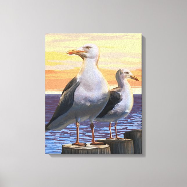 ConnecticutSea GullsScene Leinwanddruck (Vorderseite)