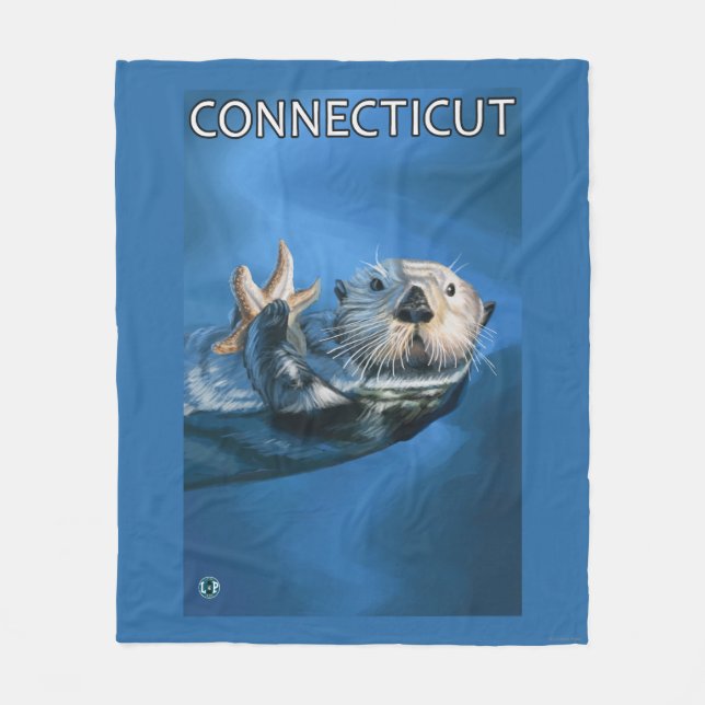 ConnecticutSea Otter-Szene Fleecedecke (Vorderseite)